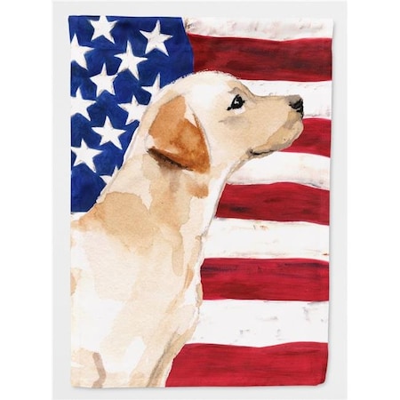 Carolines Treasures Carolines Treasures BB9388CHF Yellow Labrador No. 2 Patriotic Flag Canvas House BB9388CHF